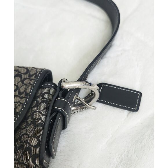 Coach 6808 Y2K Soho shoulder bag w/ sig. C canvas,black leather,silver hardware - Picture 3 of 8